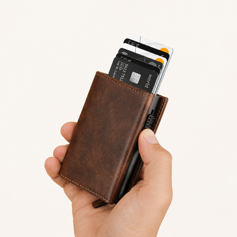 Defender RFID Protected Wallet Cardholder - Brown